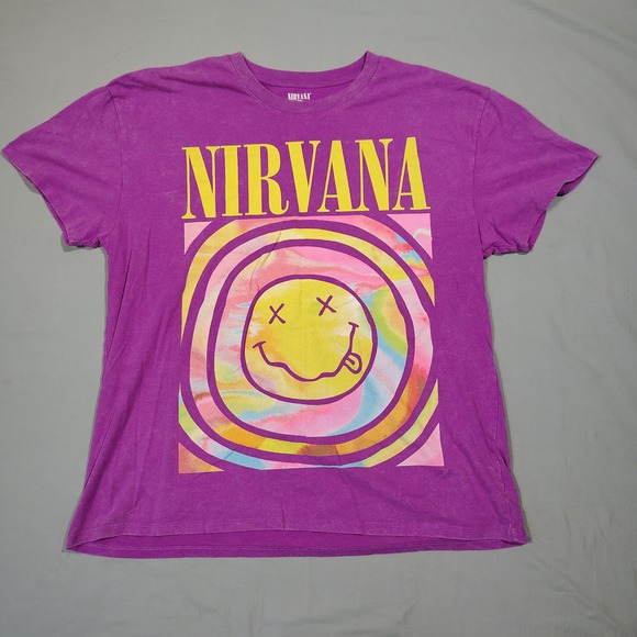 NIRVANA Tops - Nirvana Shirt Women Large Purple Live 93 Tour Graphic Tee Band Merch
